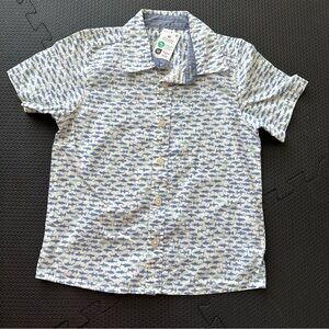OshKosh B'Gosh Boys Button-Up Shark NWT SIZE 4